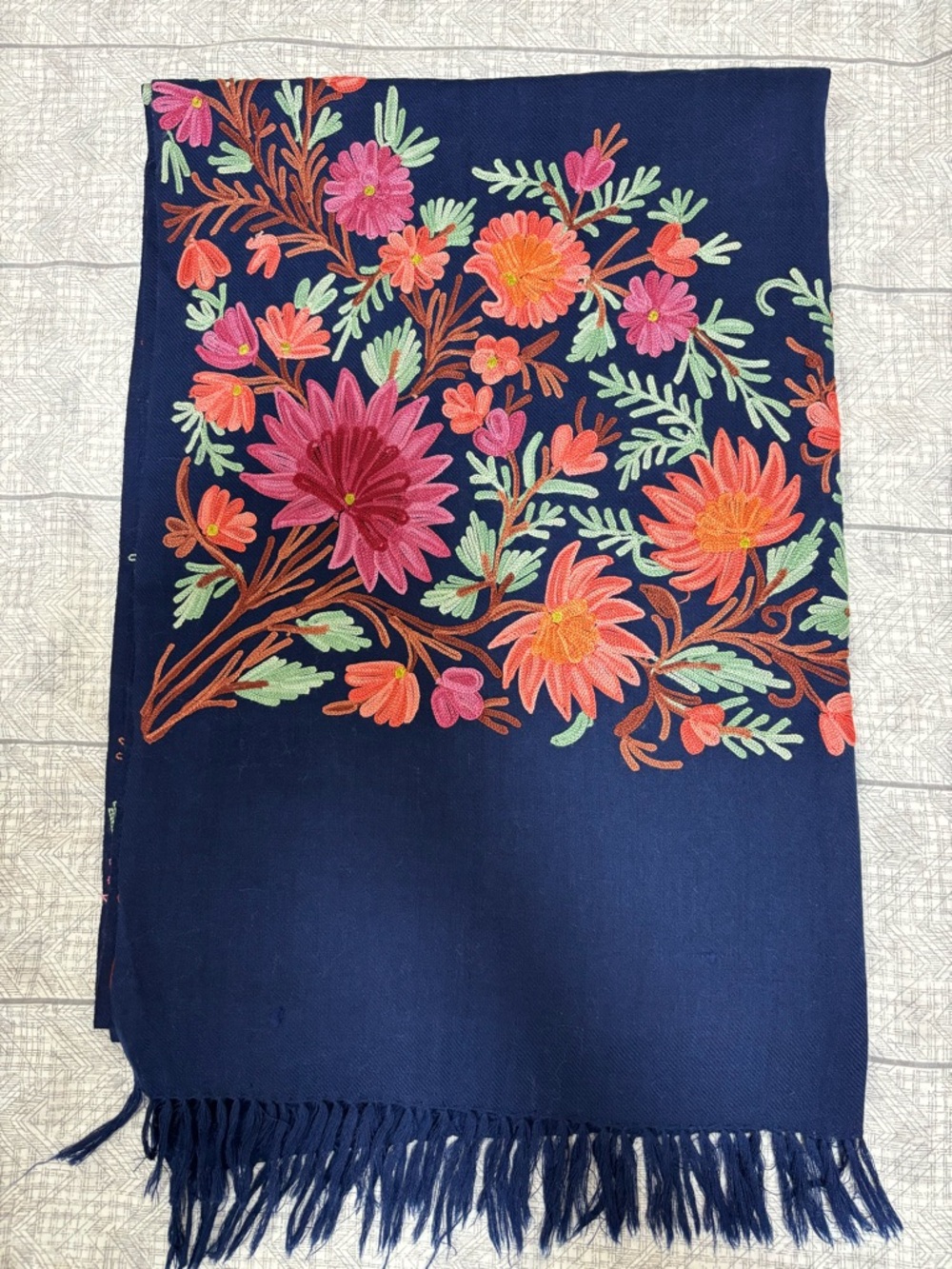 Floral Wool Scarf for Women